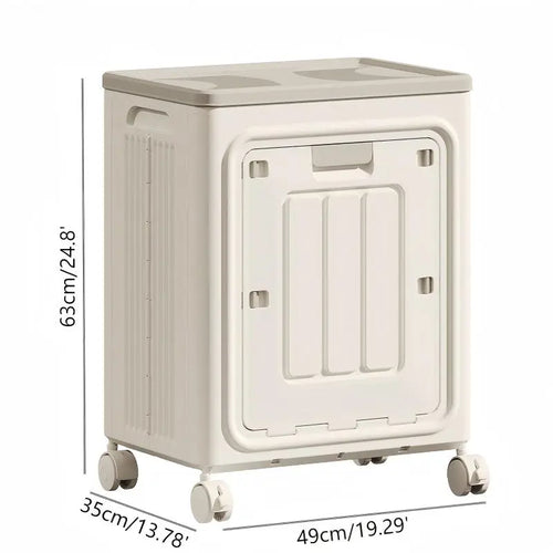 🔥Hot Sale 50% OFFLaundry Basket with Wheels, Ventilated& Odor-Resistant, Portable Rolling Storage with Lid, SizeDetails in SKU Images, Assembly Guide in Main Image &Description