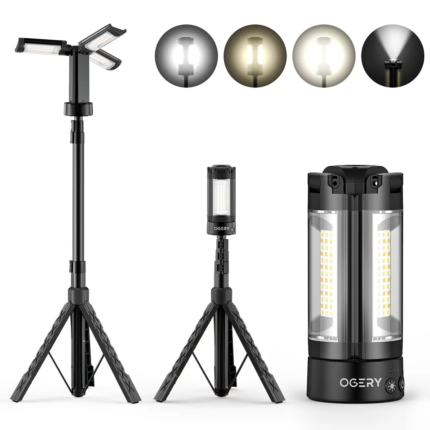 OGERY 10000/18000mAh Camping Light with Remote Control & Power Bank - Rechargeable 2200 Lumens Dimmable Work Light, Emergency Light & Detachable Tripod (1.75-6.5 Ft) for Outdoor, Hiking, Home & Emergency summerwins