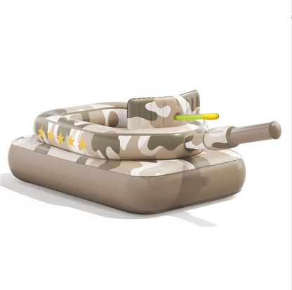 🔥Hot Sale 50% Inflatable Tank Pool Float for Adults & Kids 6+ Years Old, Ride-On Camouflage Floaty with Water Cannon, Swim Raft Toy for Boys Girls Ages 6+, Lake Backyard Pool Party Waterpark Floaties