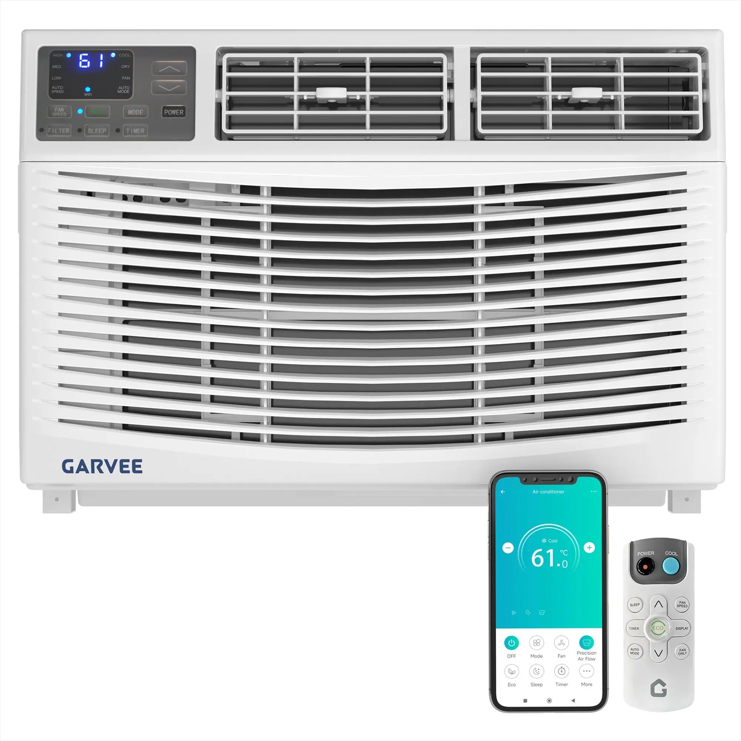 Window Air Conditioner, 8000 BTU Compact AC Unit, Energy Saving Window AC, Smart AC with 3 Modes Cool Dry Fan Speed Control,Cools Up to 350 Sq.Ft,115v Mini Air Conditioner for Bedroom,Office,Home