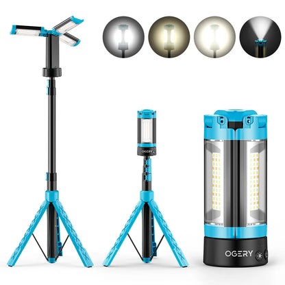 OGERY 10000/18000mAh Camping Light with Remote Control & Power Bank - Rechargeable 2200 Lumens Dimmable Work Light, Emergency Light & Detachable Tripod (1.75-6.5 Ft) for Outdoor, Hiking, Home & Emergency summerwins