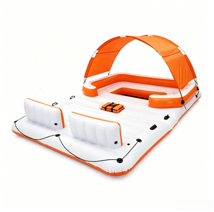 Bestway Hydro-Force Tropical Breeze 6 Person Inflatable Party Island Water Float