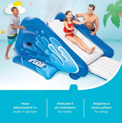 Inflatable Play Center Swimming Pool Water Slide, (Blue | Red Color Options)