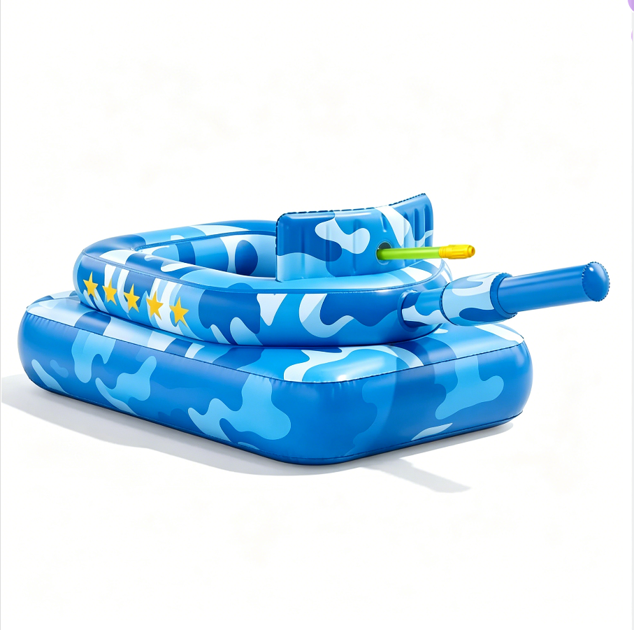 🔥Hot Sale 50% Inflatable Tank Pool Float for Adults & Kids 6+ Years Old, Ride-On Camouflage Floaty with Water Cannon, Swim Raft Toy for Boys Girls Ages 6+, Lake Backyard Pool Party Waterpark Floaties
