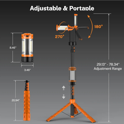 OGERY 10000/18000mAh Camping Light with Remote Control & Power Bank - Rechargeable 2200 Lumens Dimmable Work Light, Emergency Light & Detachable Tripod (1.75-6.5 Ft) for Outdoor, Hiking, Home & Emergency summerwins