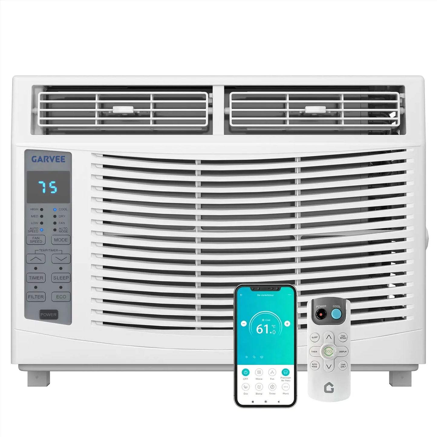 Window Air Conditioner, 8000 BTU Compact AC Unit, Energy Saving Window AC, Smart AC with 3 Modes Cool Dry Fan Speed Control,Cools Up to 350 Sq.Ft,115v Mini Air Conditioner for Bedroom,Office,Home