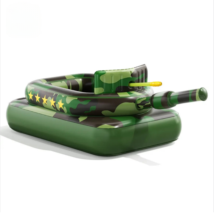 🔥Hot Sale 50% Inflatable Tank Pool Float for Adults & Kids 6+ Years Old, Ride-On Camouflage Floaty with Water Cannon, Swim Raft Toy for Boys Girls Ages 6+, Lake Backyard Pool Party Waterpark Floaties