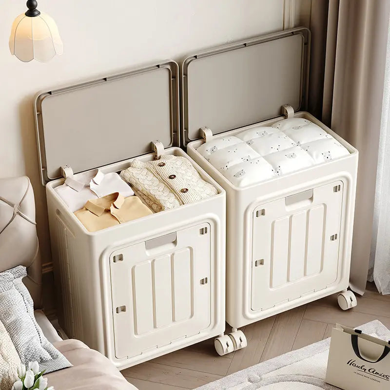 🔥Hot Sale 50% OFFLaundry Basket with Wheels, Ventilated& Odor-Resistant, Portable Rolling Storage with Lid, SizeDetails in SKU Images, Assembly Guide in Main Image &Description