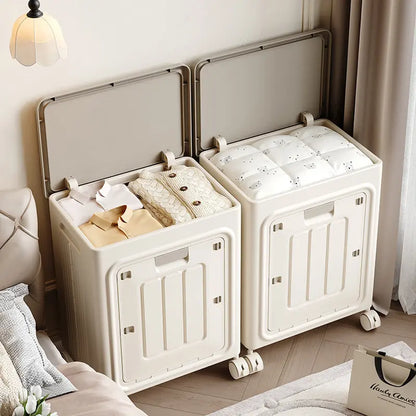 🔥Hot Sale 50% OFFLaundry Basket with Wheels, Ventilated& Odor-Resistant, Portable Rolling Storage with Lid, SizeDetails in SKU Images, Assembly Guide in Main Image &Description