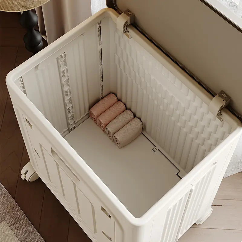 🔥Hot Sale 50% OFFLaundry Basket with Wheels, Ventilated& Odor-Resistant, Portable Rolling Storage with Lid, SizeDetails in SKU Images, Assembly Guide in Main Image &Description